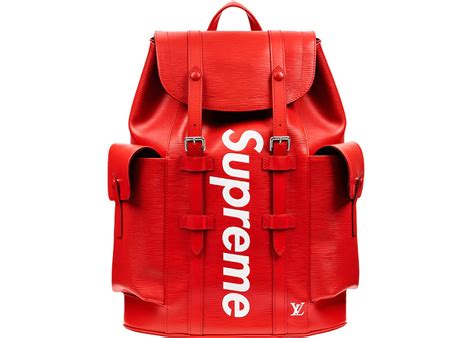 louis vuitton supreme red backpack